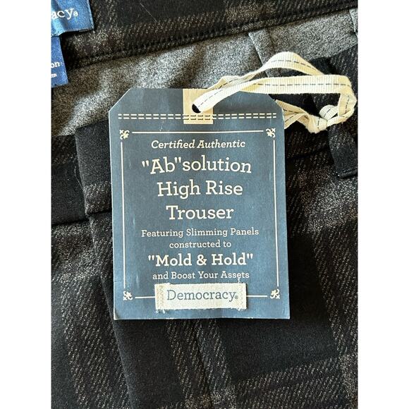 Democracy Ab Solution Pants High Rise Trouser Plaid Womens 24W Office Career - Picture 10 of 11